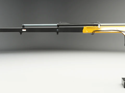 Old Small Truck-Mounted Crane 3D Model