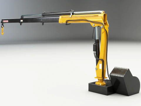 Old Small Truck-Mounted Crane 3D Model
