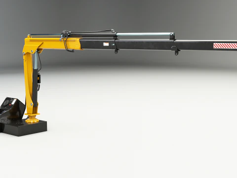 Old Small Truck-Mounted Crane 3D Model