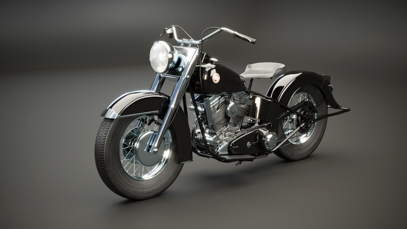 Harley Davidson FL EL 1957 3D Model .c4d .max .obj .3ds .fbx .stl .blend 