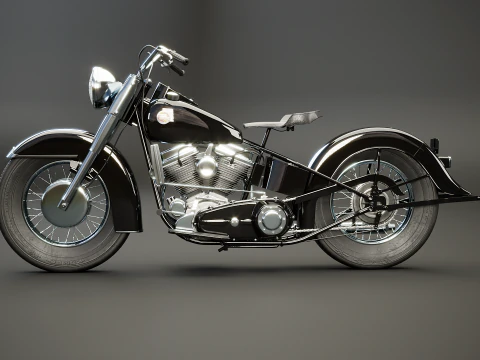 Harley Davidson FL EL 1957 3D Model