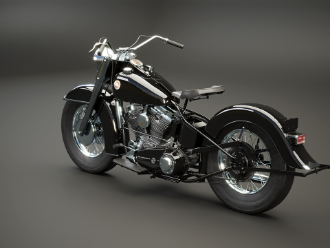 Harley Davidson FL EL 1957 3D Model