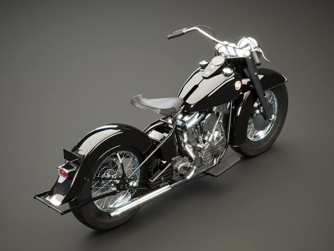 Harley Davidson FL EL 1957 3D Model