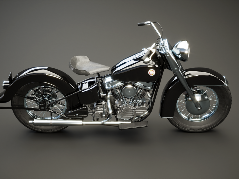 Harley Davidson FL EL 1957 3D Model