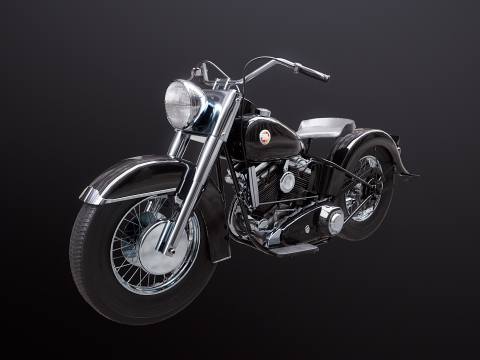 Harley Davidson FL EL 1957 3D Model