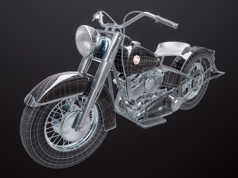 Harley Davidson FL EL 1957 3D Model