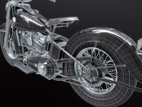 Harley Davidson FL EL 1957 3D Model