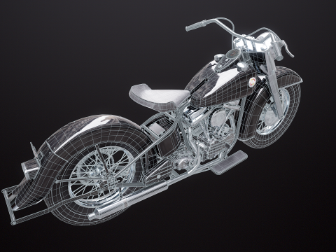 Harley Davidson FL EL 1957 3D Model