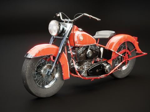 Харлей Дэвидсон, Флорида, Эл. 1957 г. 3D Модель