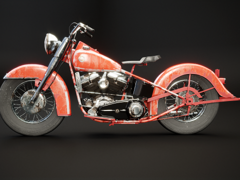 Harley Davidson FL EL 1957 3D Model