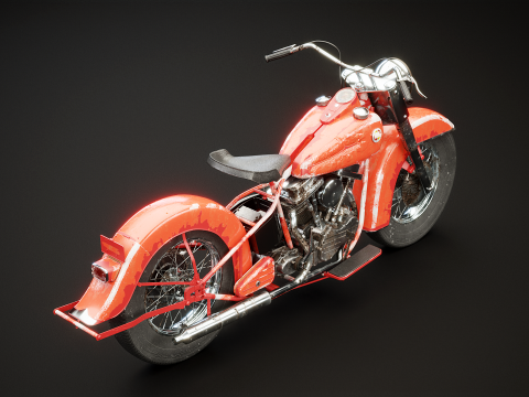 Harley Davidson FL EL 1957 3D Model