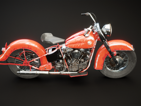 Harley Davidson FL EL 1957 3D Model