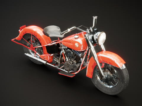 Harley Davidson FL EL 1957 3D Model