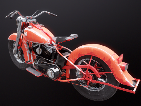 Harley Davidson FL EL 1957 3D Model