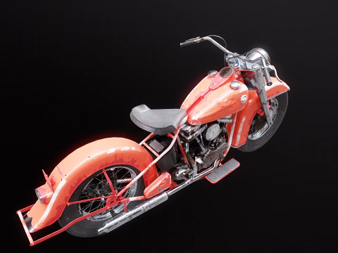 Harley Davidson FL EL 1957 3D Model