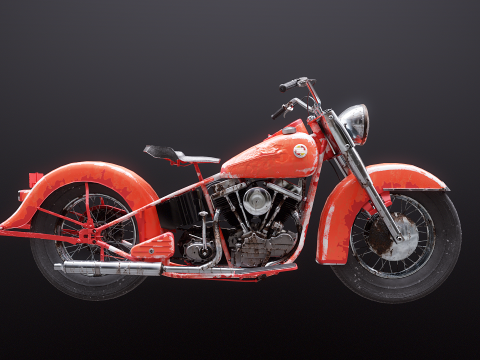 Harley Davidson FL EL 1957 3D Model