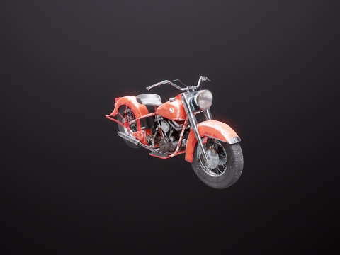 Harley Davidson FL EL 1957 3D Model