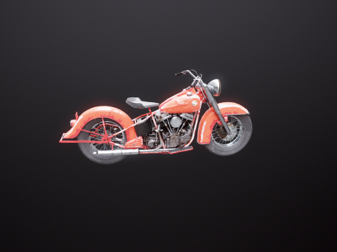 Harley Davidson FL EL 1957 3D Model