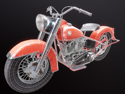Harley Davidson FL EL 1957 3D Model