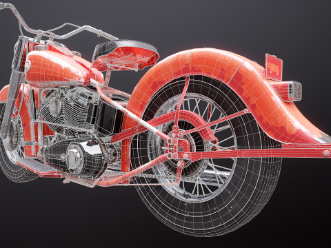 Harley Davidson FL EL 1957 3D Model