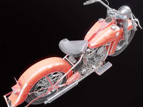 Harley Davidson FL EL 1957 3D Model