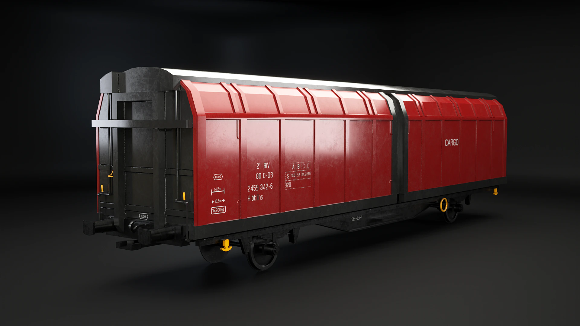 Hbblins Cargo Railcar 3D Model .c4d .max .obj .3ds .fbx .stl .blend 