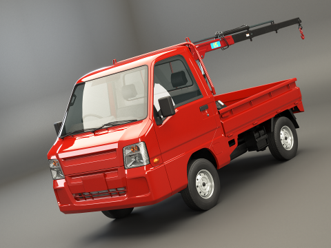 Mini gru telescopica per camion Kei Modello 3D