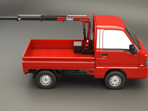 Mini gru telescopica per camion Kei Modello 3D