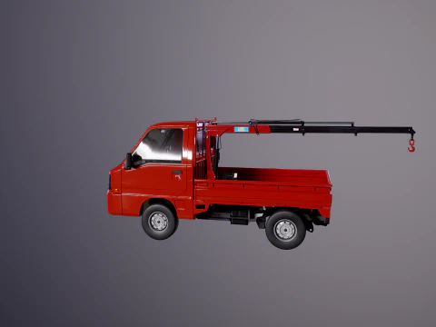 Mini gru telescopica per camion Kei Modello 3D