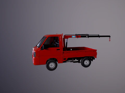 Mini gru telescopica per camion Kei Modello 3D