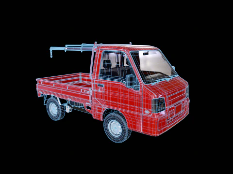 Mini gru telescopica per camion Kei Modello 3D