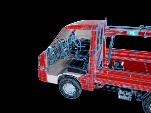 Mini gru telescopica per camion Kei Modello 3D