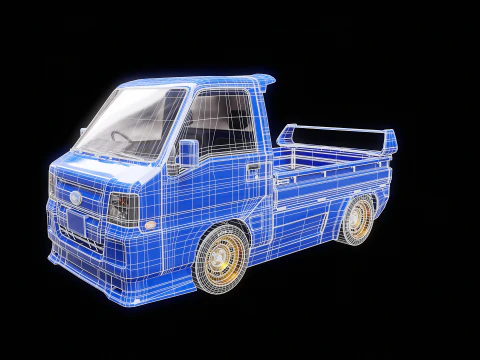 Mini gru telescopica per camion Kei Modello 3D