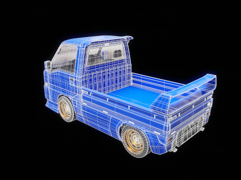 Mini gru telescopica per camion Kei Modello 3D