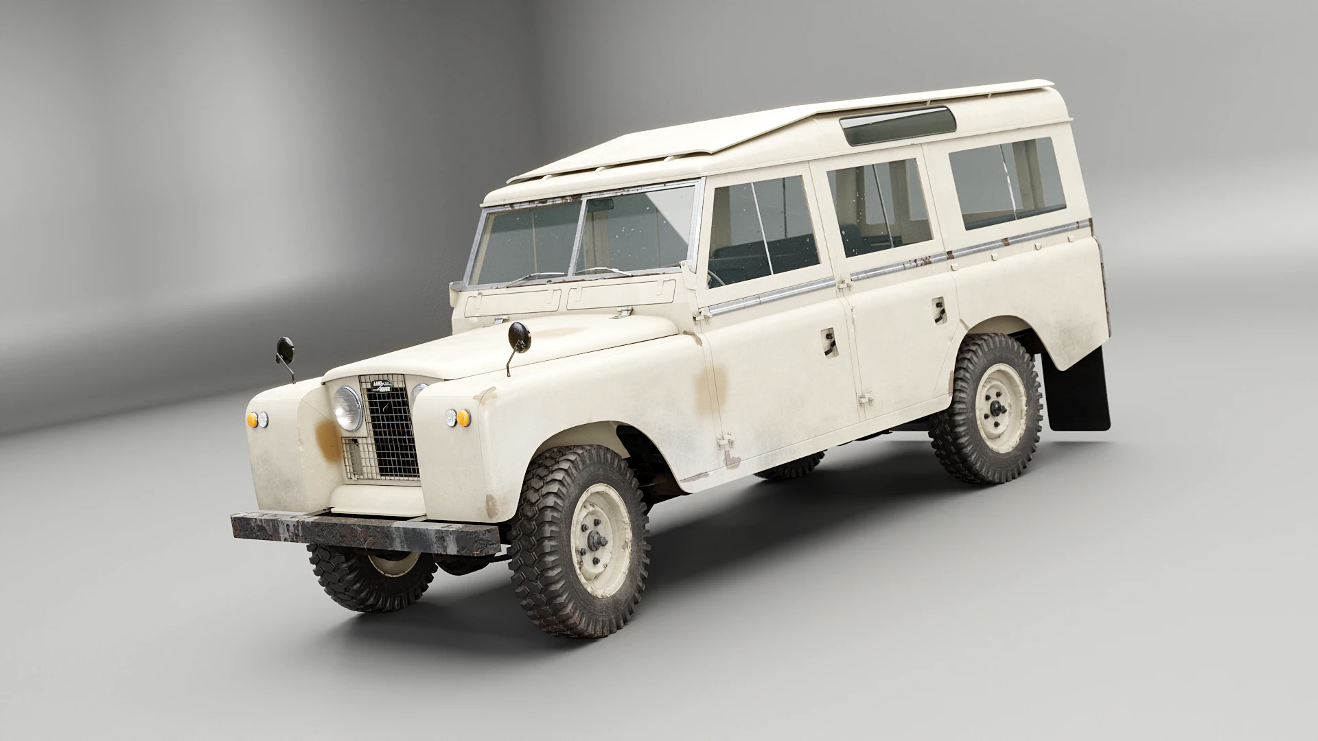Land Rover Serie II LWB invecchiata Modello 3D .c4d .max .obj .3ds .fbx .stl .blend