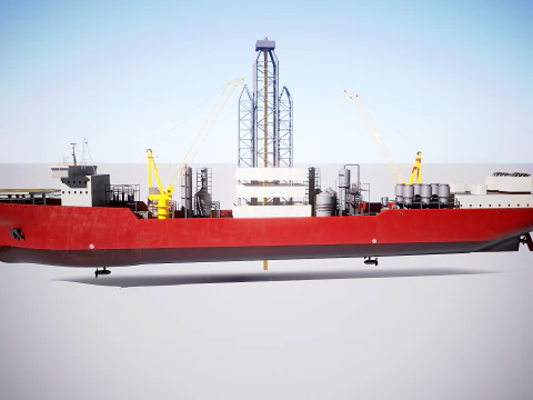 現代の汎用掘削船 3Dモデル