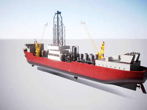 現代の汎用掘削船 3Dモデル