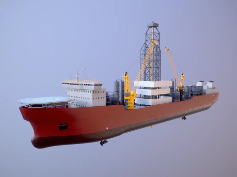 現代の汎用掘削船 3Dモデル