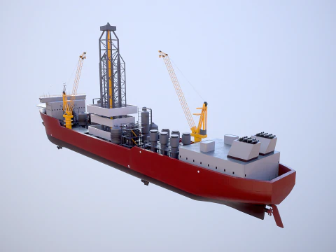 現代の汎用掘削船 3Dモデル