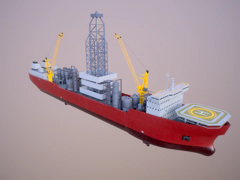 現代の汎用掘削船 3Dモデル