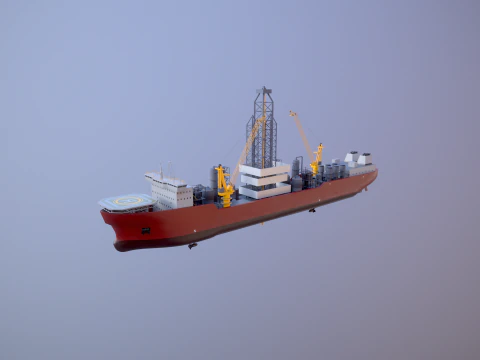 現代の汎用掘削船 3Dモデル