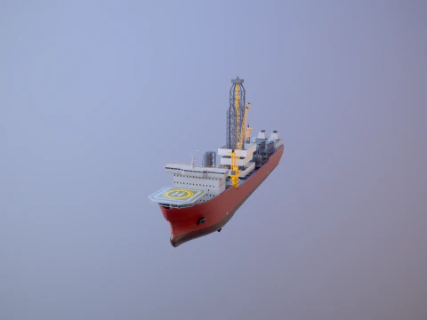 現代の汎用掘削船 3Dモデル