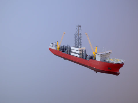 現代の汎用掘削船 3Dモデル