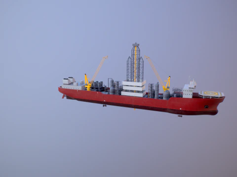 現代の汎用掘削船 3Dモデル
