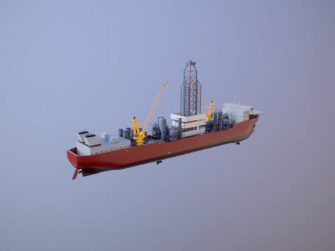 現代の汎用掘削船 3Dモデル