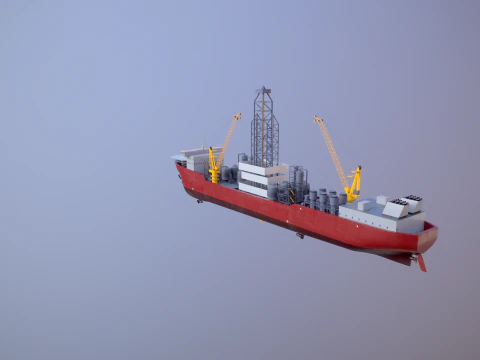 現代の汎用掘削船 3Dモデル