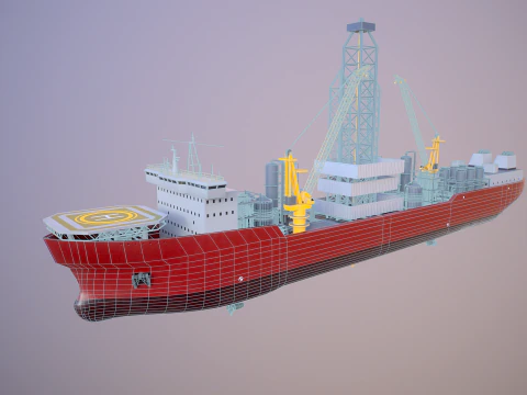 現代の汎用掘削船 3Dモデル