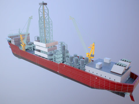 現代の汎用掘削船 3Dモデル