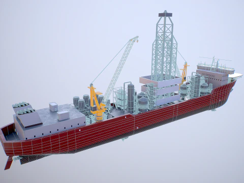 現代の汎用掘削船 3Dモデル