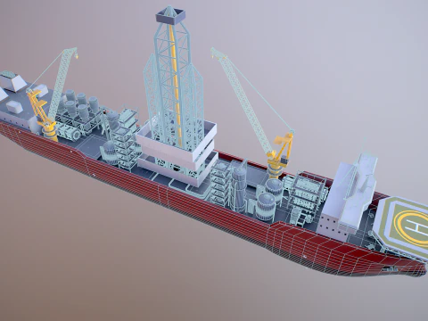 現代の汎用掘削船 3Dモデル